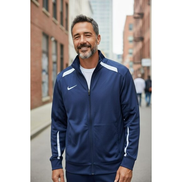 Nike Mens Blue Full-Zip Performance Track Jacket Small - Picture 1 of 8